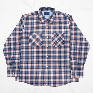 Vtg 70s 80s Countrywood 100% Cotton Screenprint Flannel Button Up Shirt Mens L